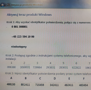 Aktywacja Windows 7