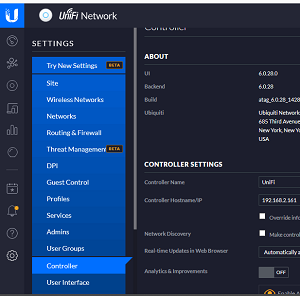 UNIFI controler
