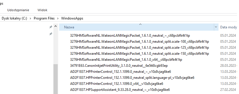 Aplikacje Microsoft Store - lista