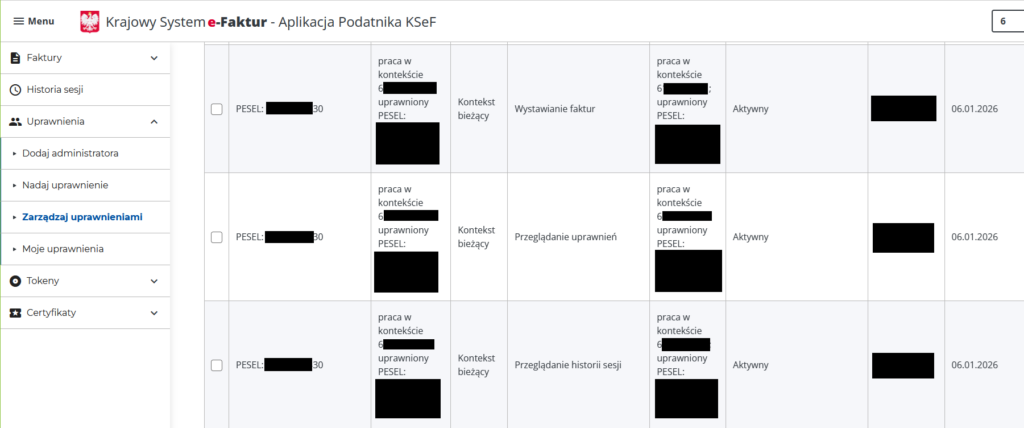 Nadawanie uprawnień KSeF w Aplikacji Podatnika